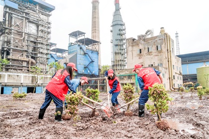 以诚为本赢在诚信9001股份公司开展义务植树活动