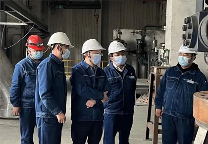 以诚为本赢在诚信9001集团公司常务副总经理傅利才一行莅临和宁公司检查调研